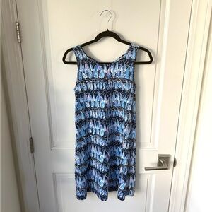 Lilly Pulitzer Low Tide Navy Sails & Stripes Sleeveless Knee Length Dress XS